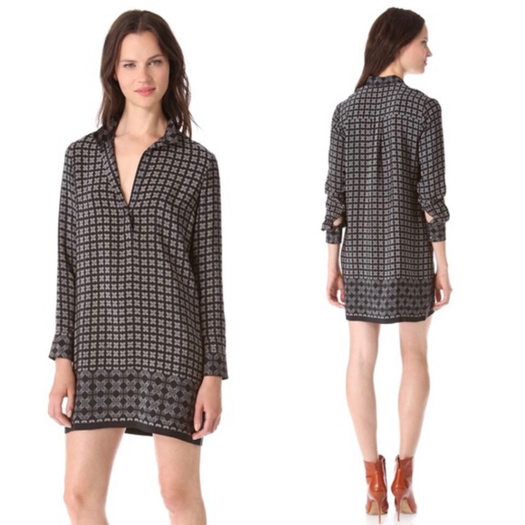 Vince Dresses & Skirts - VINCE SILK BLACK BORDER PRINT SHIFT DRESS SZ 8 Vince Dresses & Skirts - VINCE SILK BLACK BORDER PRINT SHIFT DRESS SZ 8